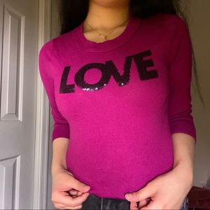 New York & Company Love Sequin Sweater Shirt